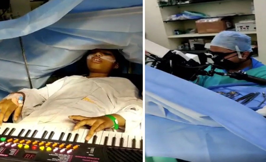 सर्जन सिर से ट्यूमर निकालता रहा, बच्ची पियानो बजाती रही