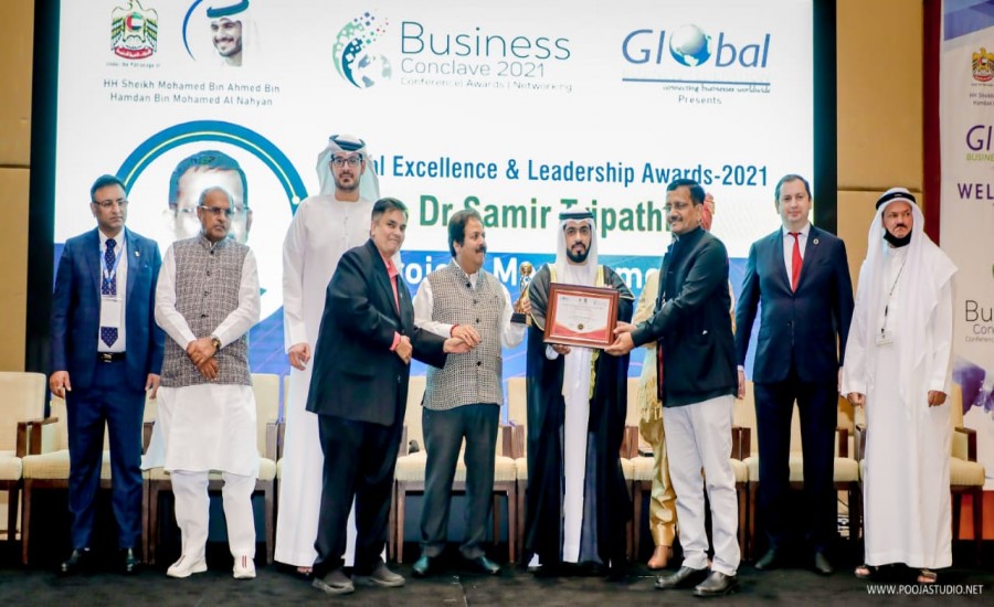 दुबई: इंडिया-यूएई बिजनेस कॉन्क्लेव संपन्न, ग्लोबल अवार्ड से सम्मानित हुए डॉ.समीर त्रिपाठी