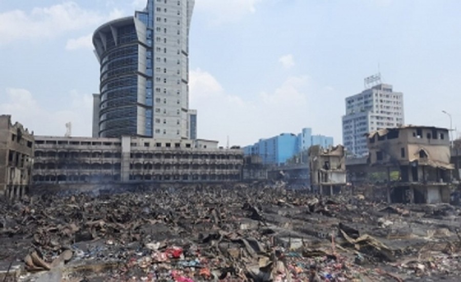 ढाका के थोक बाजार में लगी आग पर 75 घंटे बाद काबू पाया गया